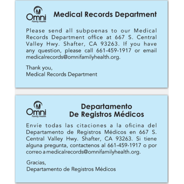 Medical Records Card Thumbnail