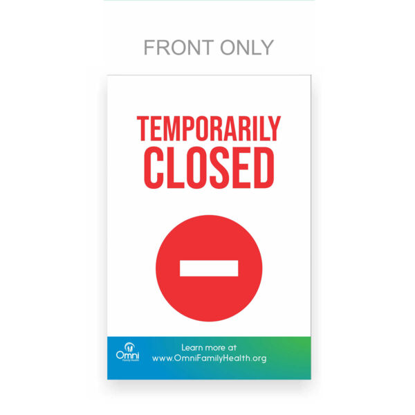 Insert Graphic - Temporarily Closed - for A-Frame (No Frame) Thumbnail