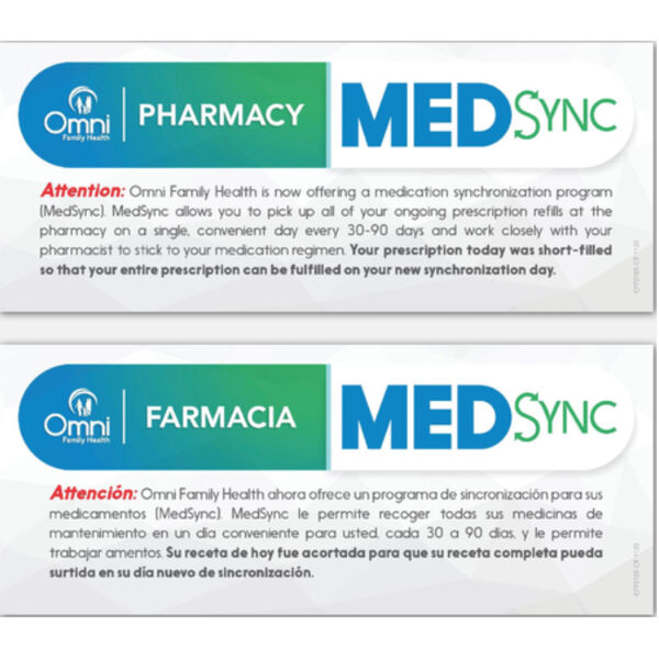 Pharmacy MedSync Slip English/Spanish-CFF0105 Thumbnail