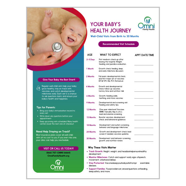 Pediatric Well-Child Visit Flyer - 8.5" x 11" Thumbnail